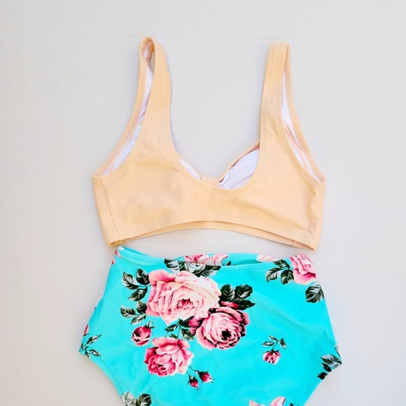 Cupshe Floral Print Knot Two Piece Swimsuit Size XS - Picture 4 of 8